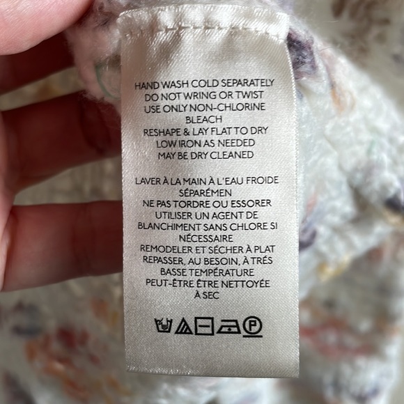 NWT Free People Sunset Cloud Cozy Cropped Sweater in Ivory Combo Size Large - Picture 11 of 12